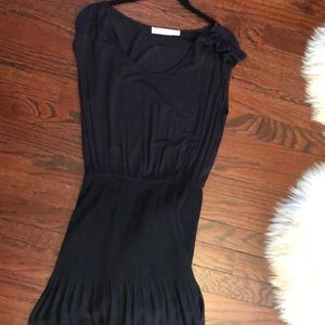 Black short sleeve chiffon maxi